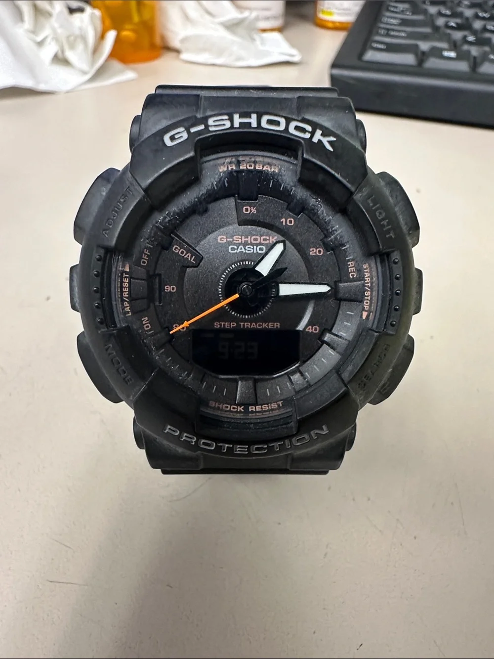 #137, Casio G-Shock Black and Orange Accent Sport Watch